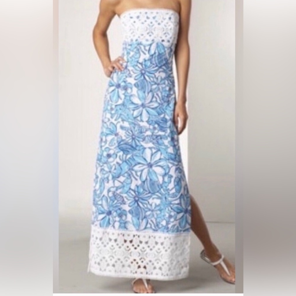 🦄 Lilly Pulitzer Jubilee 50th Anniversary Maxi Dress Coronado Crab Size 4